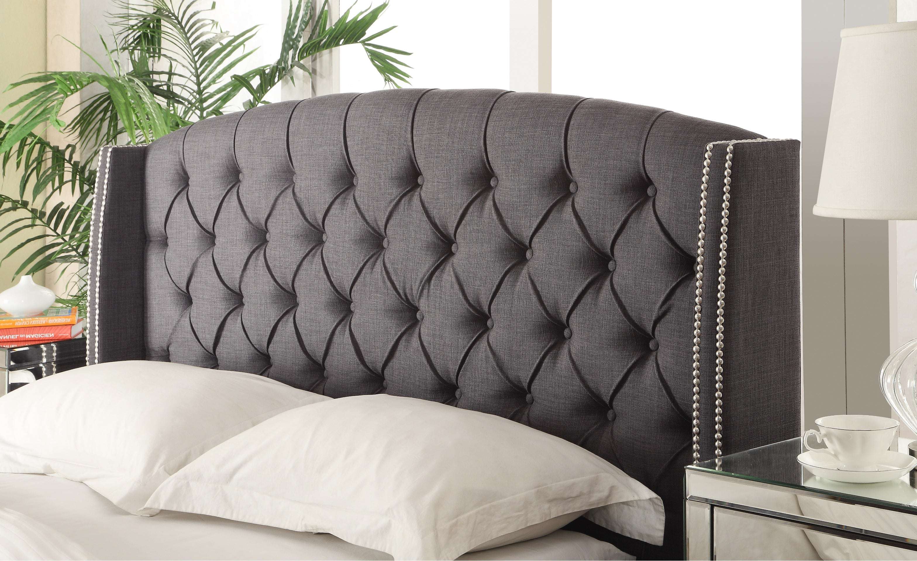 Hampton Upholstered Linen Fabric Headboard